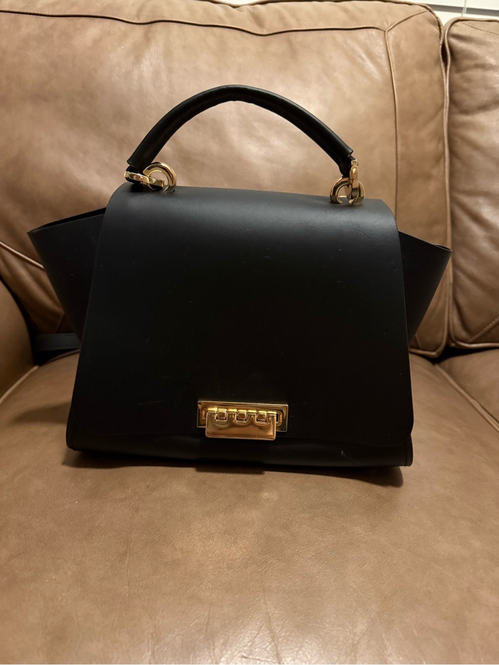 Zac Posen Earth Black Leather backpack /convertible top handle
